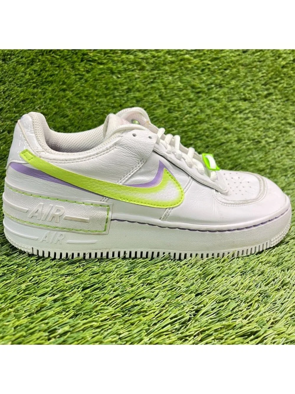 Nike Air Force 1 Shadow Low Womens Size 8.5 White Green Athletic Shoes Sneakers